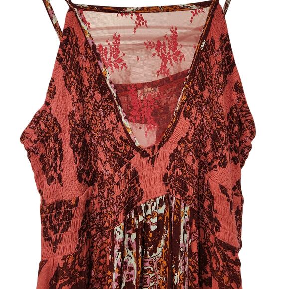 Free People That Moment pink maxi slip dress size large - Picture 4 of 8